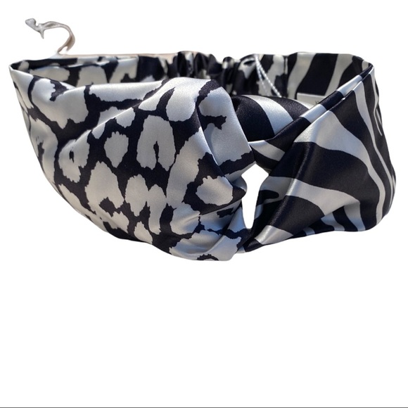 Jimmy Choo silk headband turban top knot elastic hair band New With Tags main image 7
